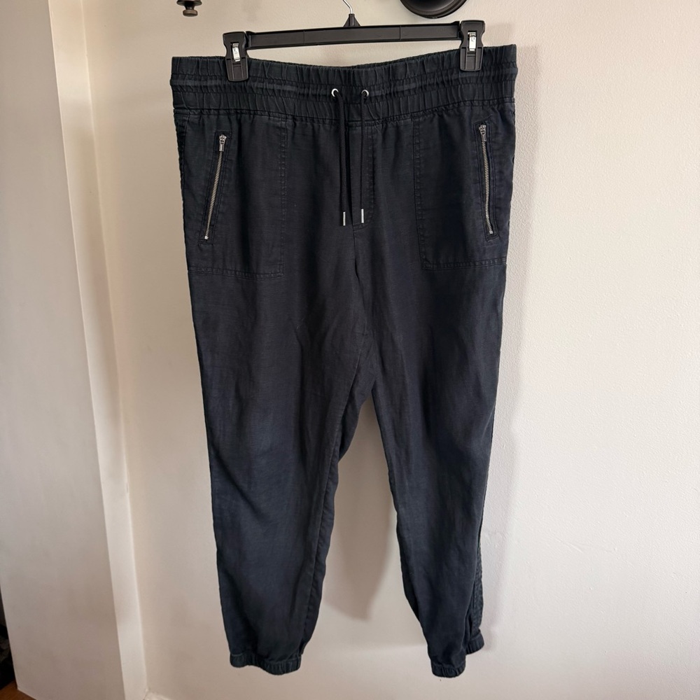 Athleta Women’s 100% Linen Black Casual Jogger Pants, size 16 - Picture 9 of 10